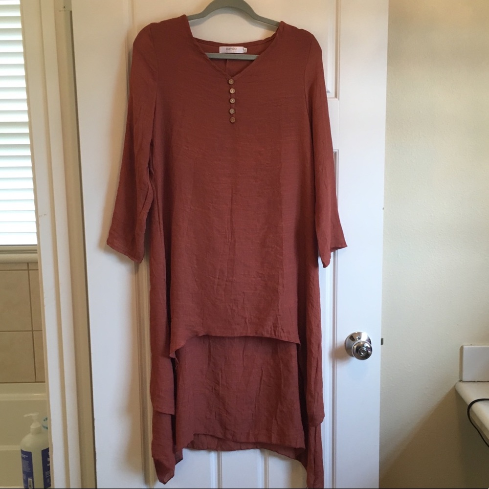 tunic with double overlay never worn